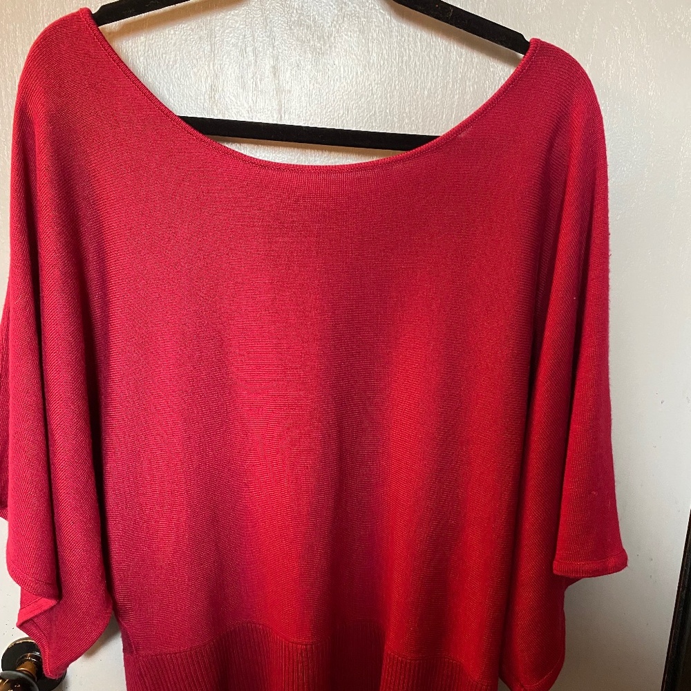Lane Bryant Pre-Owned Cranberry Short Sleeve Sweater Size 18/20